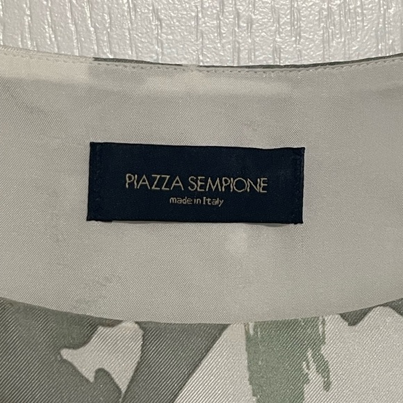 Piazza Sempione Abstract Watercolor 100% Silk Shift  Dress Short Sleeve Vintage - Picture 4 of 6